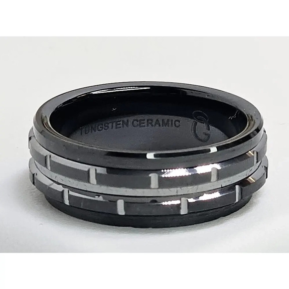 Tungsten & Ceramic Wedding Band SZ 9 - Picture 5 of 7